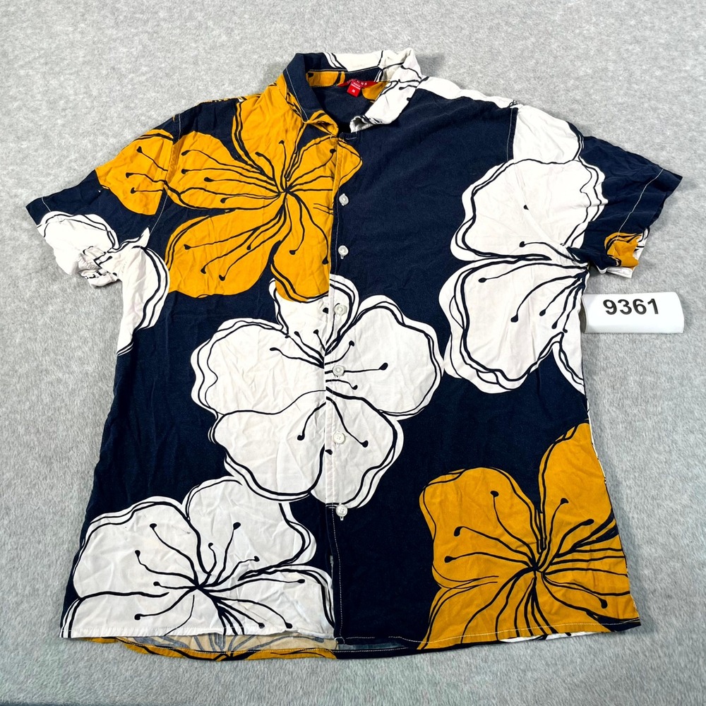 GUESS‎ Shirt Mens Medium Multicolor Floral Collared Button Up Beach Day Casual